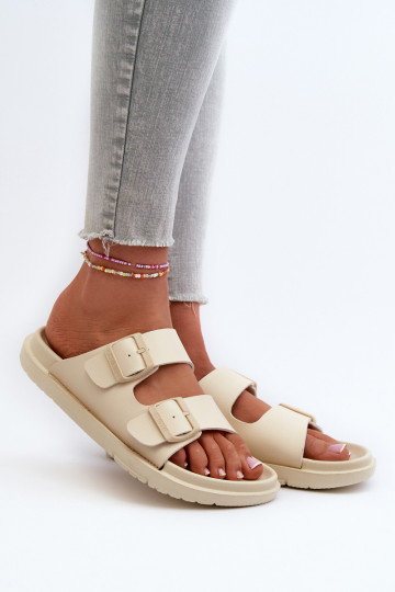 Lightweight Foam Women's Slippers With Buckles Big Star NN274A752 Beige 2