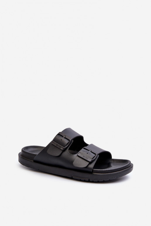 Light Foam Women's Flip Flops With Buckles Big Star NN274A750 Black