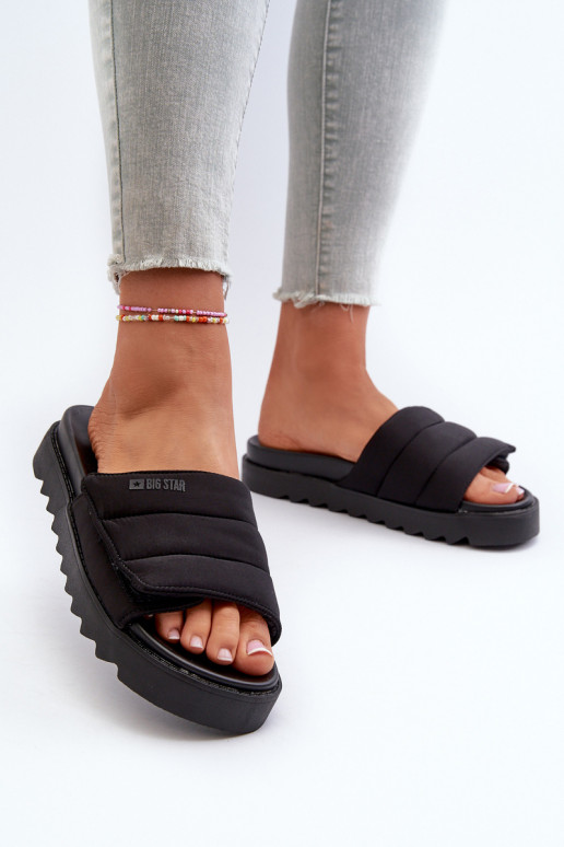 Women's Platform Slides Big Star NN274772 Black