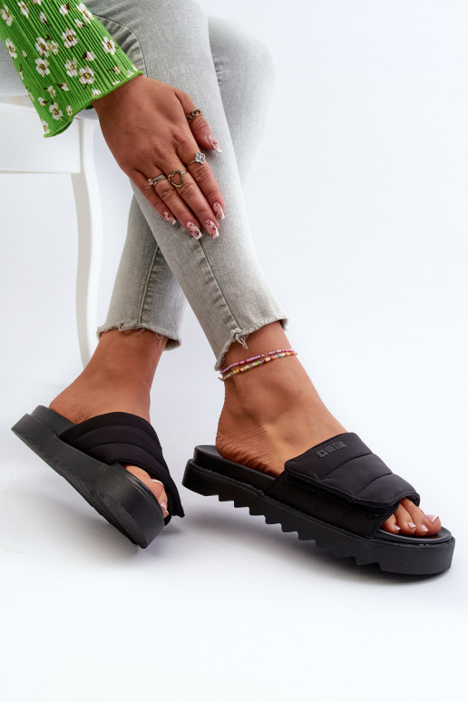 Women's Platform Slides Big Star NN274772 Black