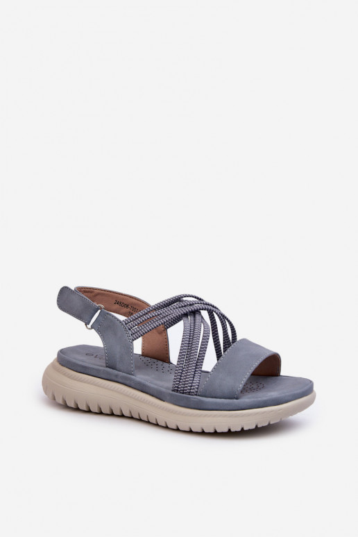Light Women's Comfortable Velcro Sandals Blue Ceclea