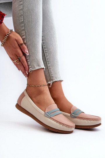 Women's Pink Faux Leather Moccasins Vikitara 2
