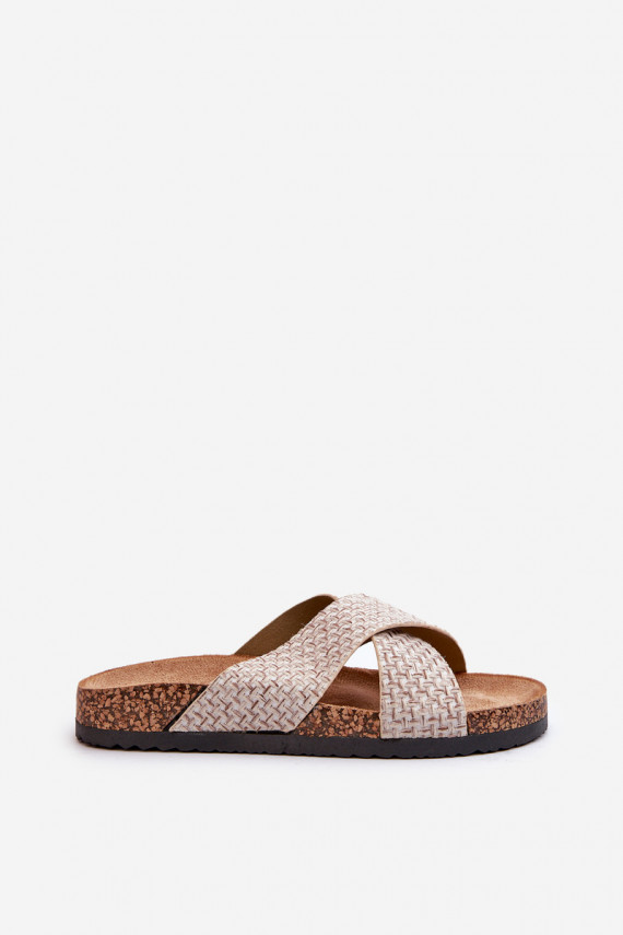 Women's Slippers on Cork Platform Beige Tesolen