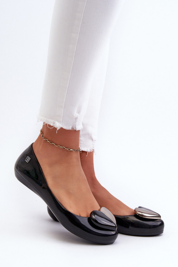 Women's Ballerina Flats with Heart ZAXY LL285027 Black