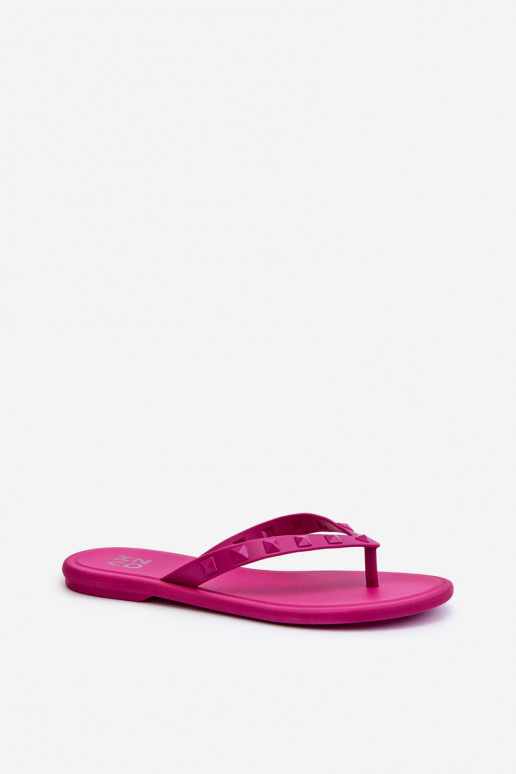 Flat Elastic Women's Flip-Flops ZAXY JJ285252 Fuchsia
