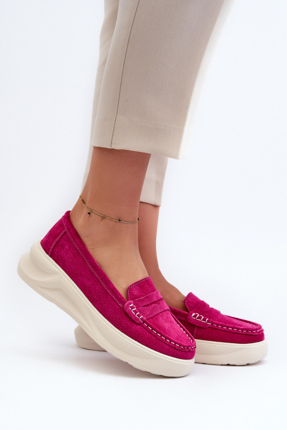 Suede Women's Moccasins Fuchsia Filidia