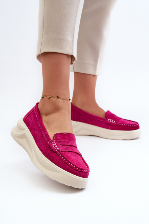 Suede Women's Moccasins Fuchsia Filidia