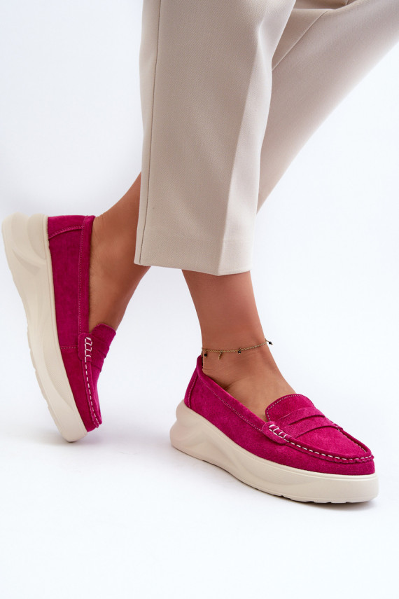 Suede Women's Moccasins Fuchsia Filidia