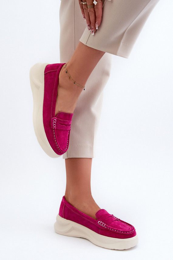 Suede Women's Moccasins Fuchsia Filidia