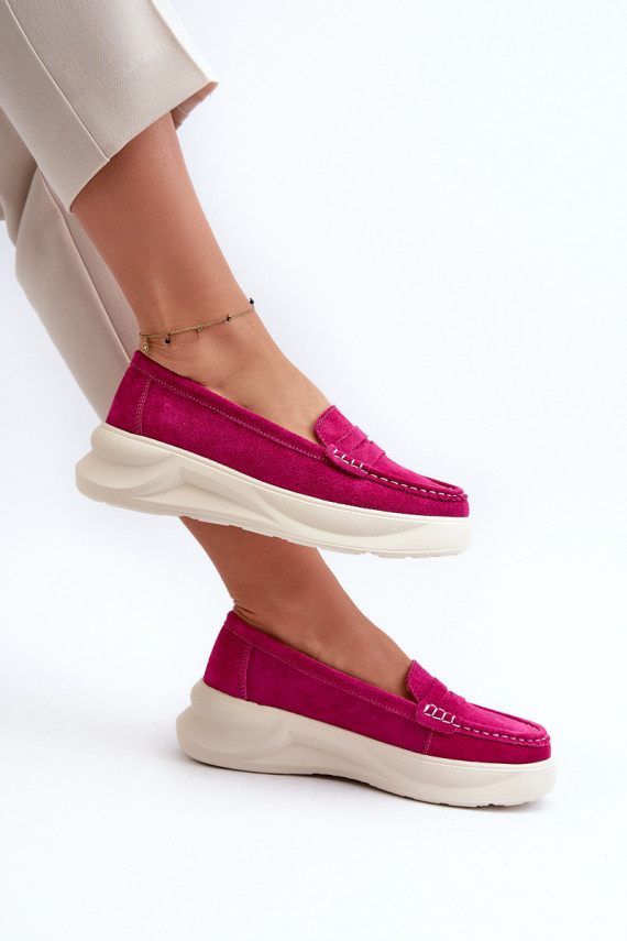 Suede Women's Moccasins Fuchsia Filidia