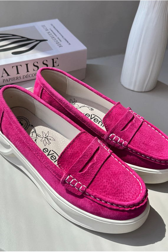 Suede Women's Moccasins Fuchsia Filidia