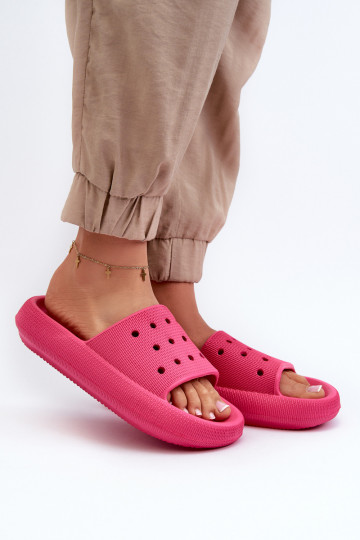 Women's Foam Slides on Thick Sole Fuchsia Beula 2