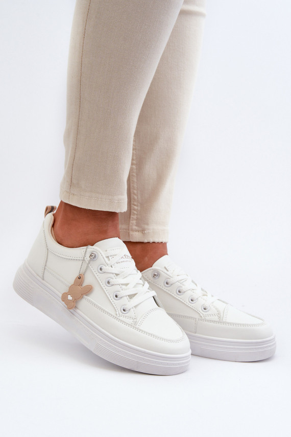 Sneakers Women's Sports Shoes On Platform With Decoration White VINCEZA 13613
