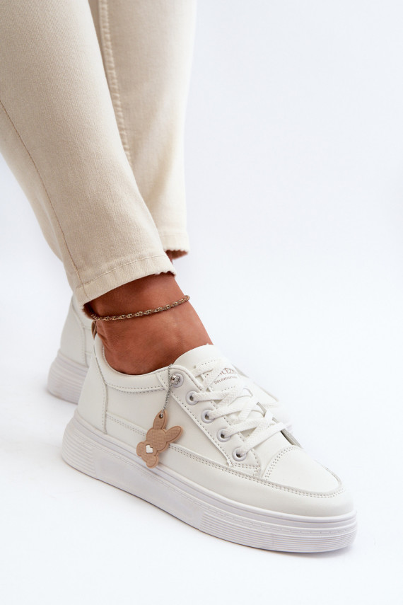 Sneakers Women's Sports Shoes On Platform With Decoration White VINCEZA 13613