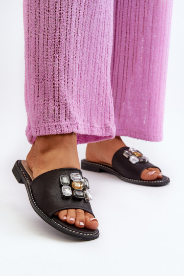Women's sandals with decorations S.Barski KV27-031 black 2
