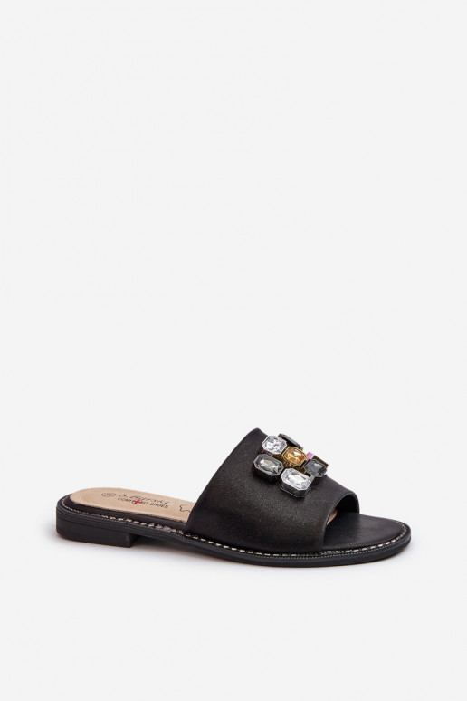 Women's sandals with decorations S.Barski KV27-031 black