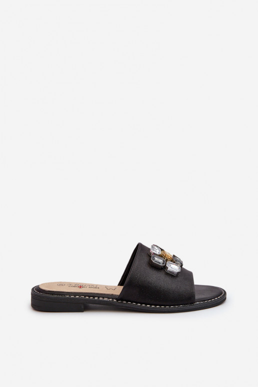 Women's sandals with decorations S.Barski KV27-031 black