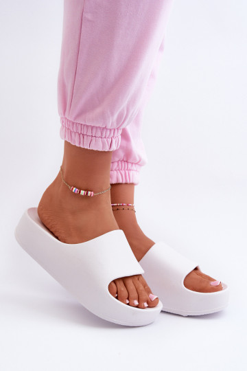 Women's White Platform Foam Sandals Airaplea 2
