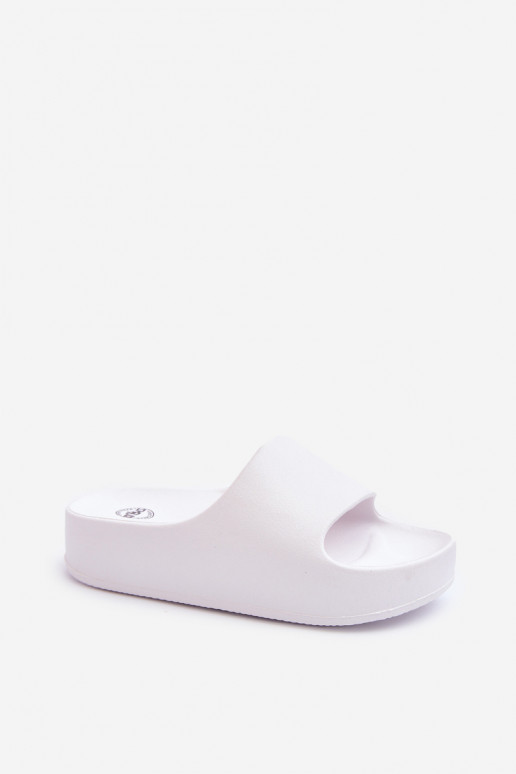 Women's White Platform Foam Sandals Airaplea
