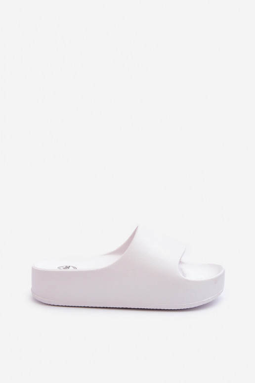 Women's White Platform Foam Sandals Airaplea