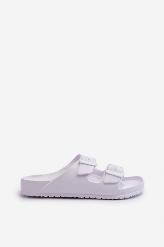 Women's Foam Flip Flops with Buckles White Luciene