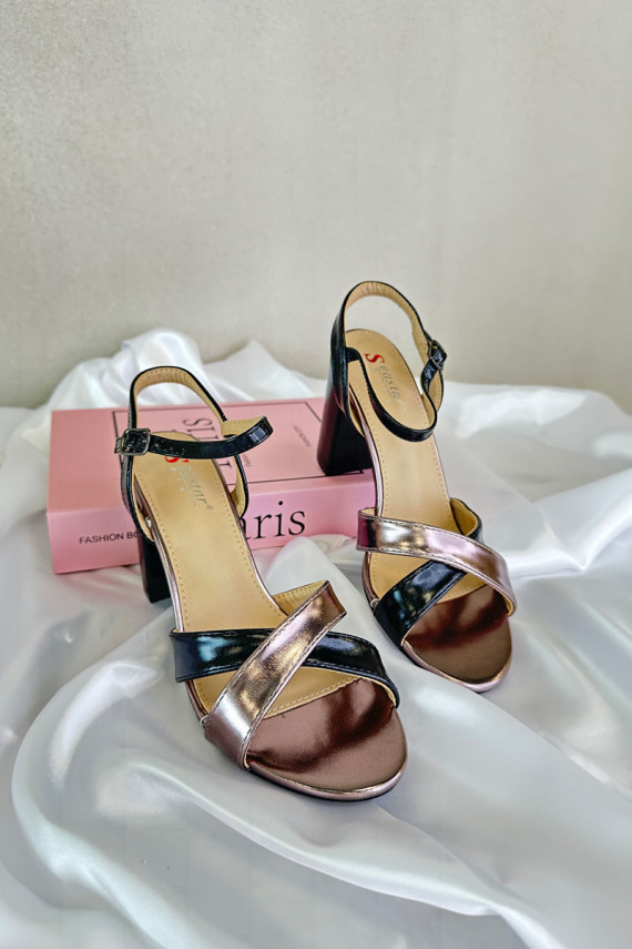 Eco Leather High Heel Platform Sandals Black Abilica