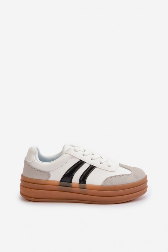 Women's Platform Sneakers White-Grey Nesonice