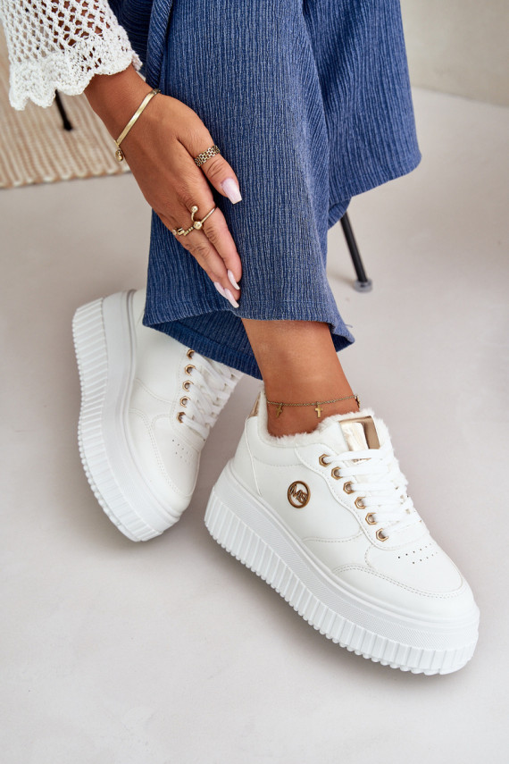 Sneakers Women's Sports Shoes Insulated On Massive Sole White Ardiela