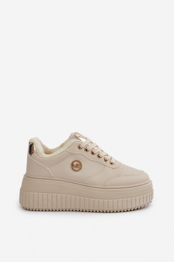 Sneakers Women's Sports Shoes Insulated On Massive Sole Beige Ardiela