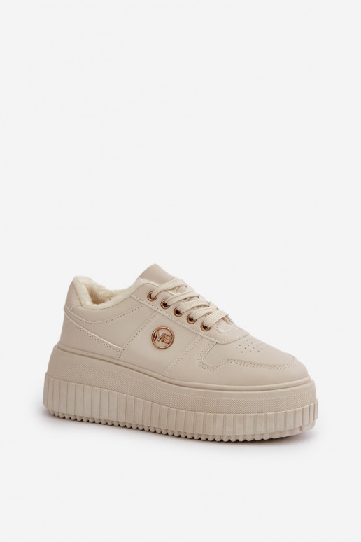 Sneakers Women's Sports Shoes Insulated On Massive Sole Beige Verissha