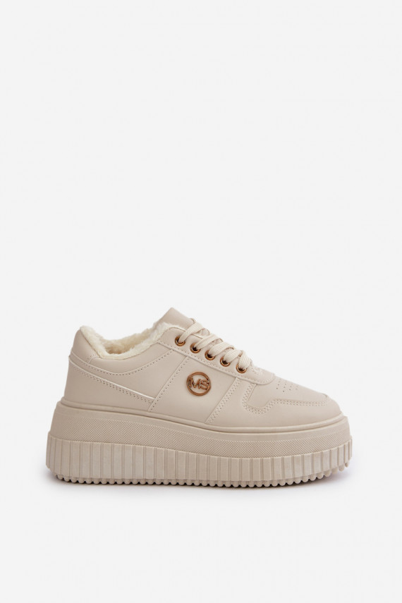 Sneakers Women's Sports Shoes Insulated On Massive Sole Beige Verissha