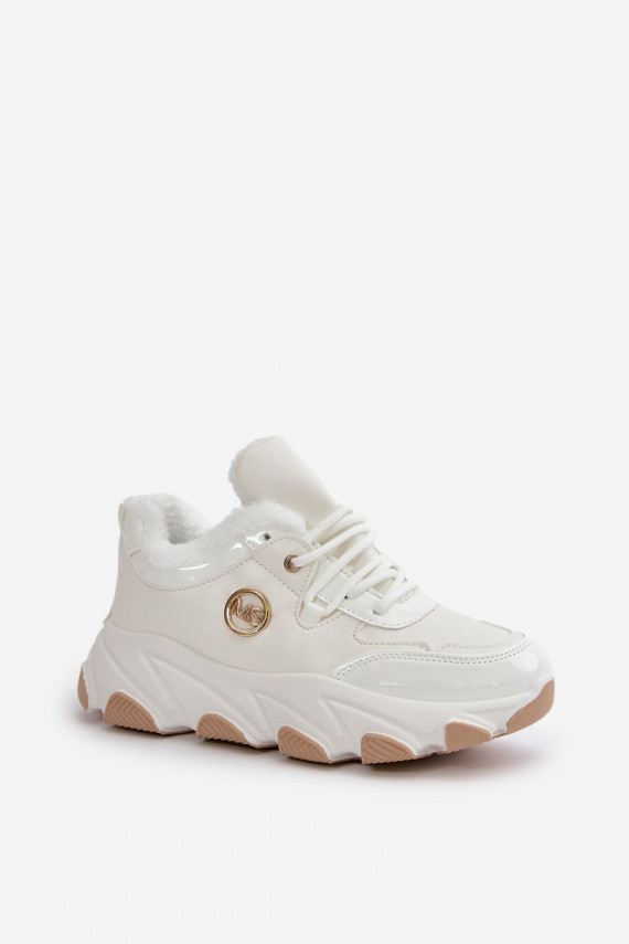 Women's Sports Shoes Laced Insulated On Platform White Verioras