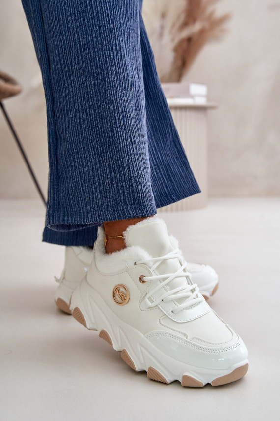 Women's Sports Shoes Laced Insulated On Platform White Verioras