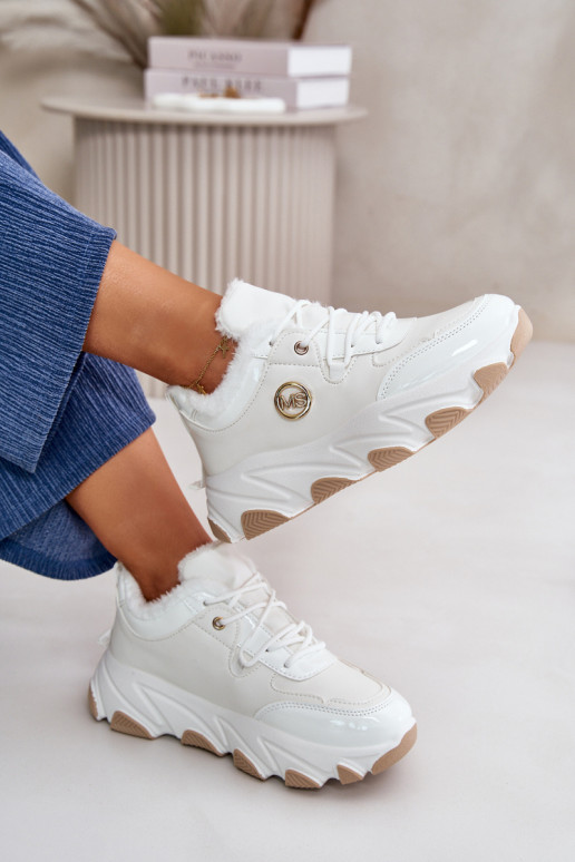 Women's Sports Shoes Laced Insulated On Platform White Verioras