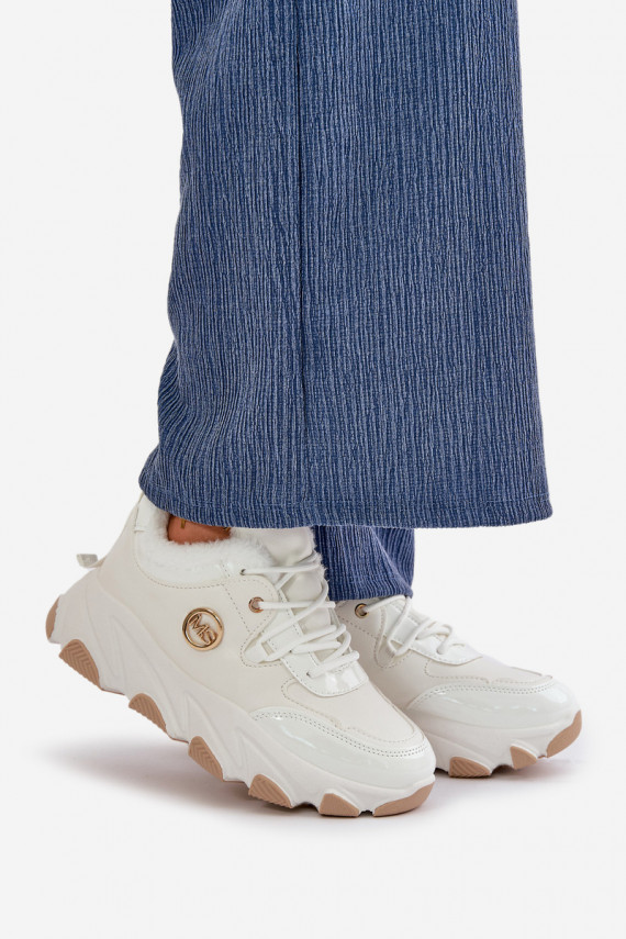 Women's Sports Shoes Laced Insulated On Platform White Verioras