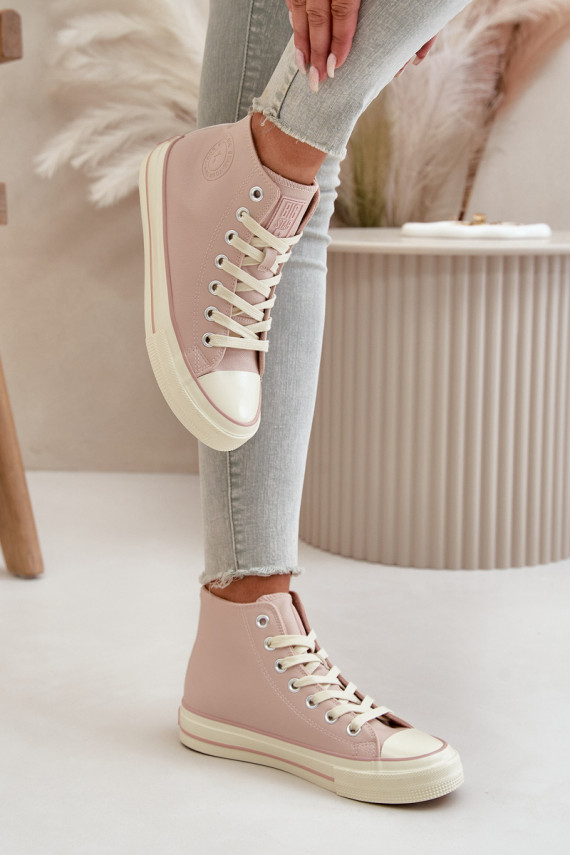 Women's Insulated Sneakers Made Of Eco Leather Pink Big Star OO274933