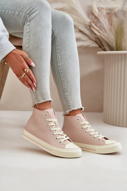 Women's Insulated Sneakers Made Of Eco Leather Pink Big Star OO274933