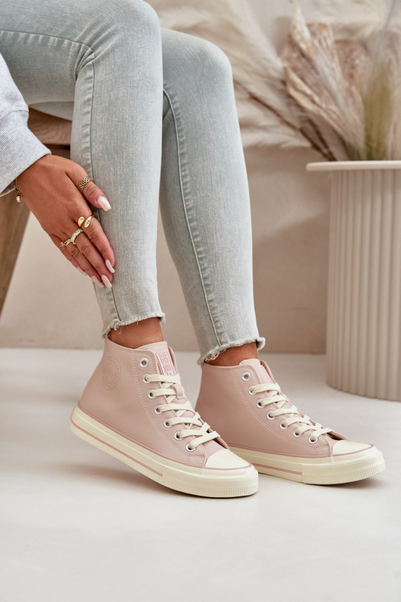 Women's Insulated Sneakers Made Of Eco Leather Pink Big Star OO274933