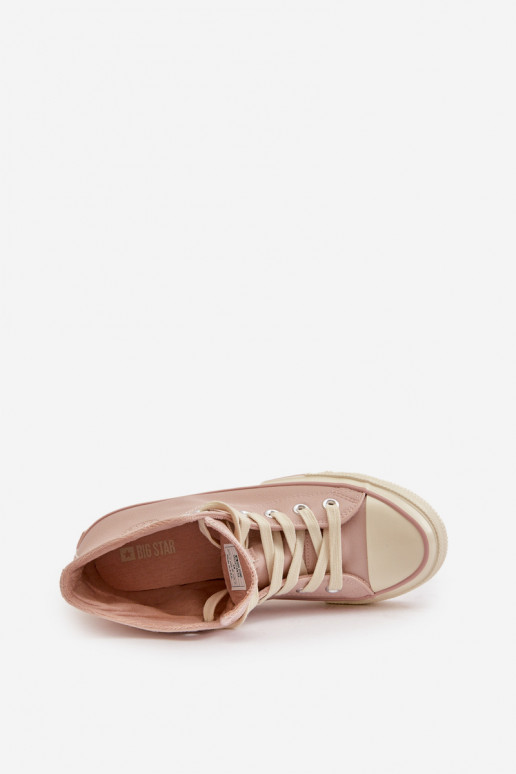 Women's Insulated Sneakers Made Of Eco Leather Pink Big Star OO274933