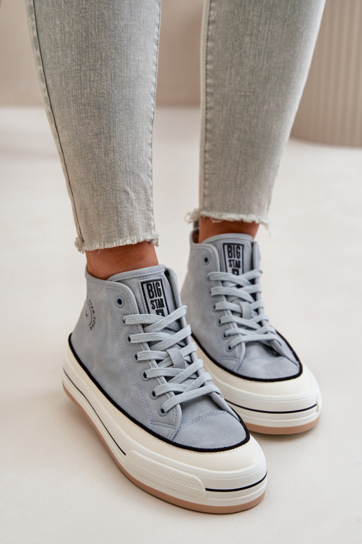 Warm Women's Platform Sneakers Eco Leather Big Star OO274069 Blue