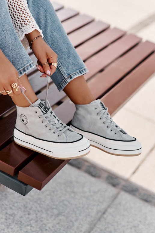 Warm Women's Platform Sneakers Eco Leather Big Star OO274069 Blue