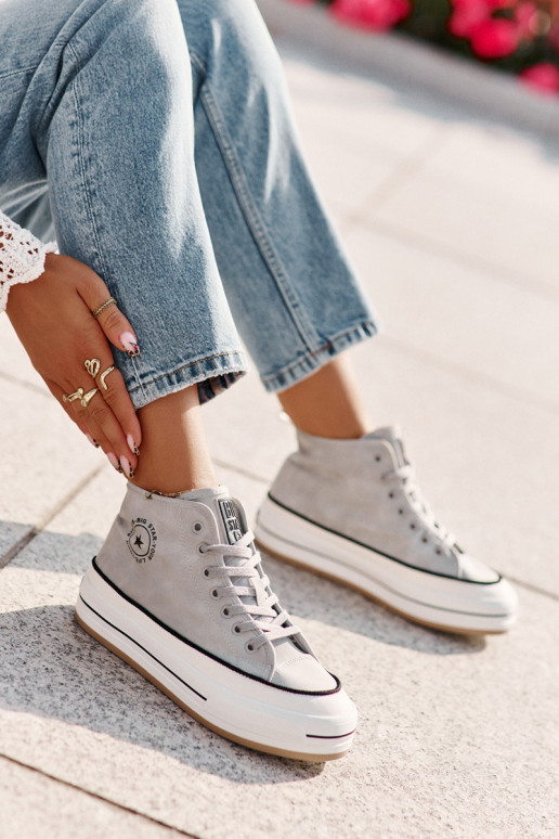 Warm Women's Platform Sneakers Eco Leather Big Star OO274069 Blue