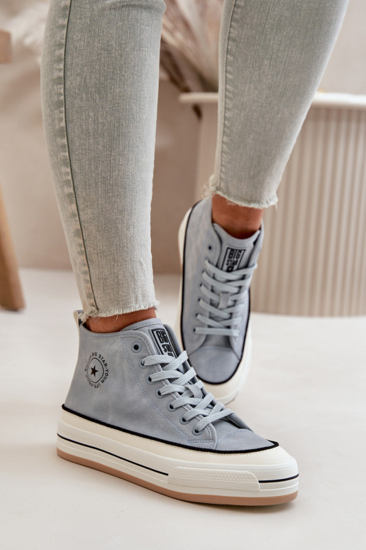 Warm Women's Platform Sneakers Eco Leather Big Star OO274069 Blue