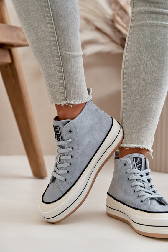 Warm Women's Platform Sneakers Eco Leather Big Star OO274069 Blue