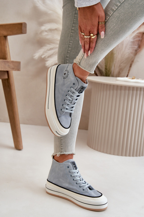 Warm Women's Platform Sneakers Eco Leather Big Star OO274069 Blue