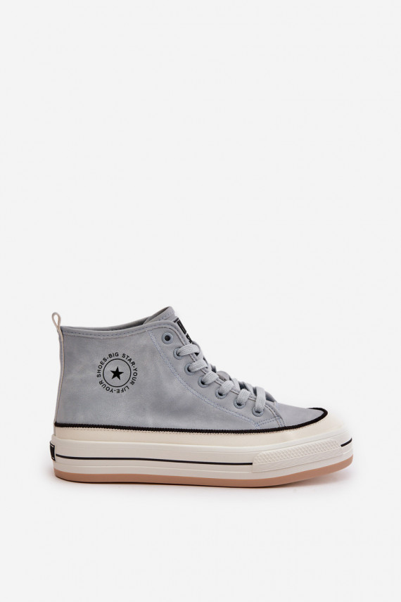 Warm Women's Platform Sneakers Eco Leather Big Star OO274069 Blue