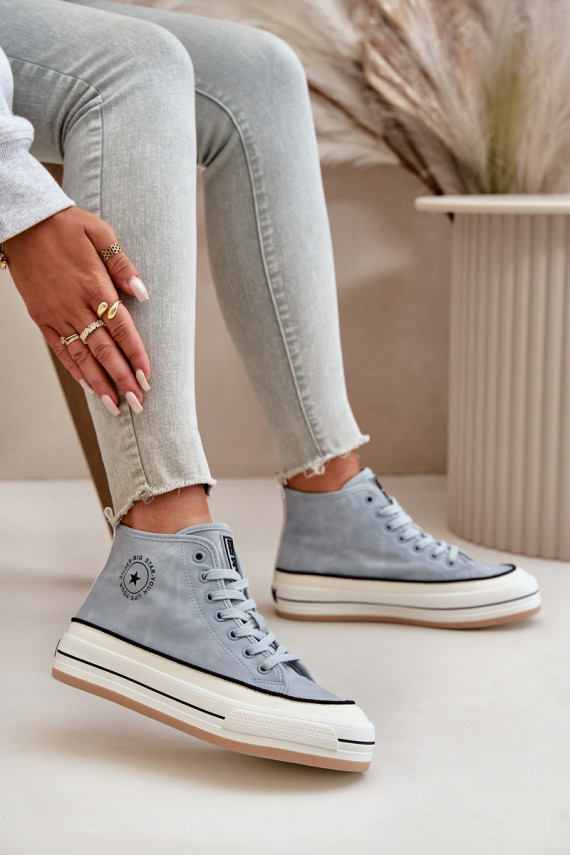 Warm Women's Platform Sneakers Eco Leather Big Star OO274069 Blue