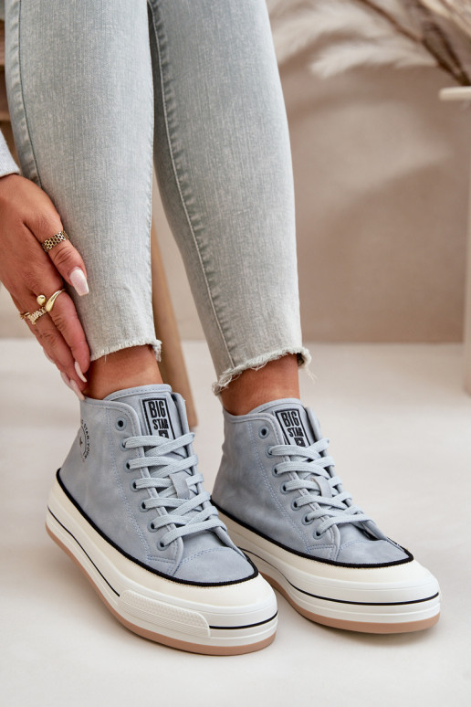 Warm Women's Platform Sneakers Eco Leather Big Star OO274069 Blue
