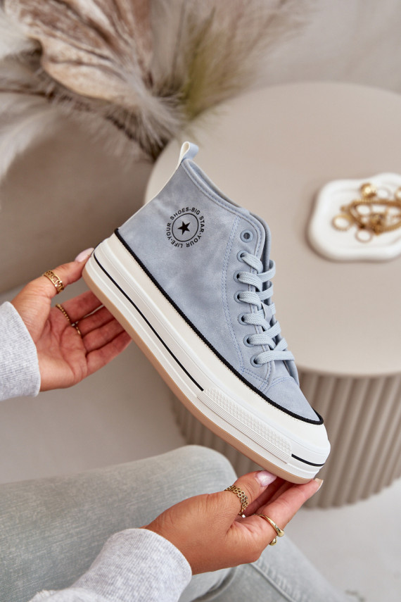 Warm Women's Platform Sneakers Eco Leather Big Star OO274069 Blue