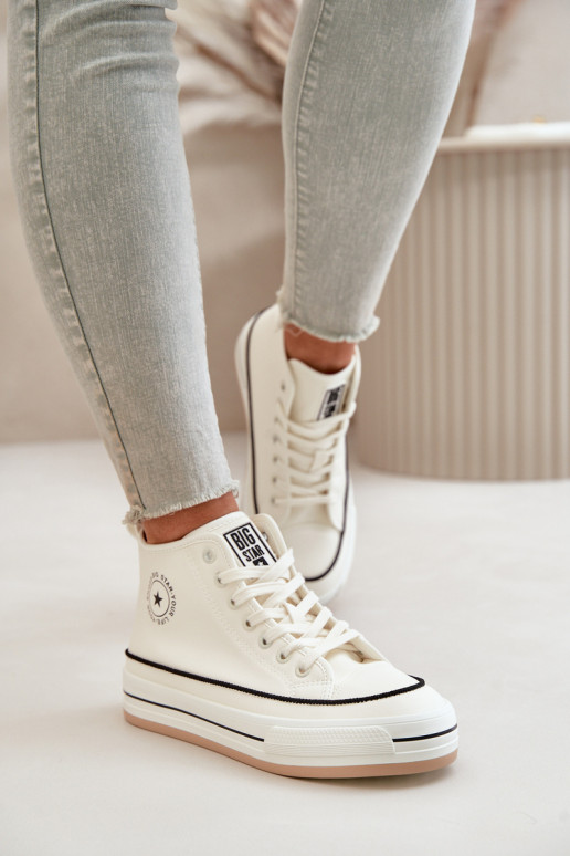 Warm Women's Sneakers On Platform Eco Leather Big Star OO274061 White